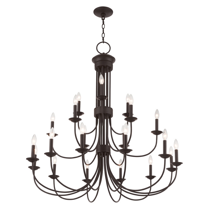 Beaumont Lane Contemporary 15 Light Foyer Chandelier in Bronze