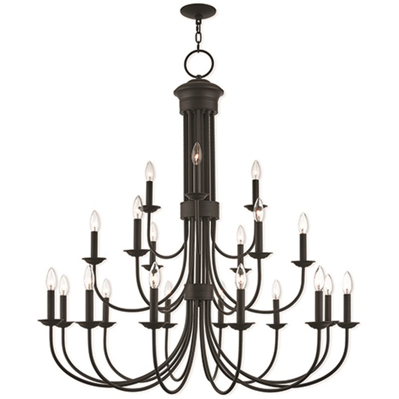 Beaumont Lane Contemporary 15 Light Foyer Chandelier in Bronze