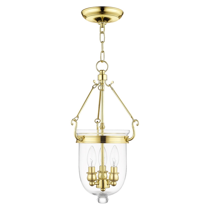 Beaumont Lane Contemporary 3 Light Polished Brass Chain Lantern