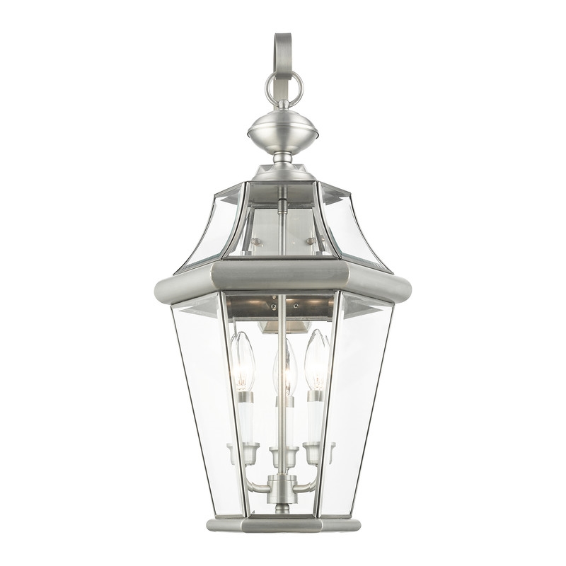 Beaumont Lane Contemporary Outdoor Wall Lantern in Brushed Nickel
