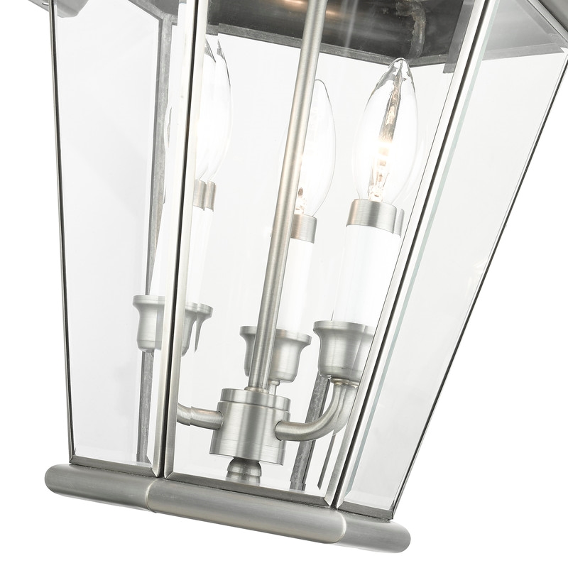 Beaumont Lane Contemporary Outdoor Wall Lantern in Brushed Nickel