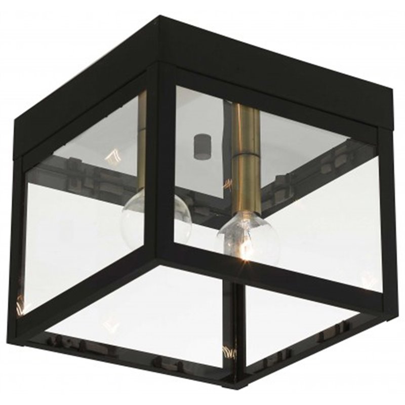 Beaumont Lane Contemporary 2 Light Outdoor Ceiling Mount in Bronze