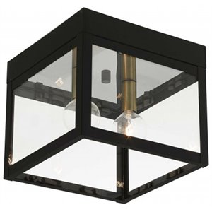 Beaumont Lane Contemporary 2 Light Outdoor Ceiling Mount in Bronze