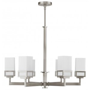 Beaumont Lane Contemporary 6 Light Chandelier in Brushed Nickel