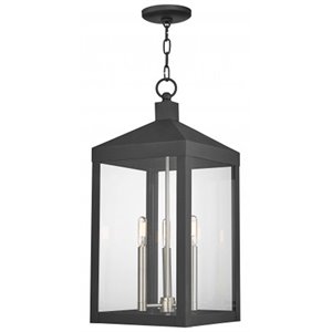 beaumont lane contemporary 3 light outdoor hanging lantern in black