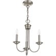 Beaumont Lane Contemporary 3 Light Chandelier in Brushed Nickel