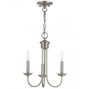 Beaumont Lane Contemporary 3 Light Chandelier in Brushed Nickel