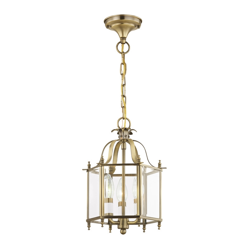 Beaumont Lane Contemporary 3 Light Antique Brass Chain Hang/Ceiling Mount
