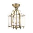 Beaumont Lane Contemporary 3 Light Antique Brass Chain Hang/Ceiling Mount