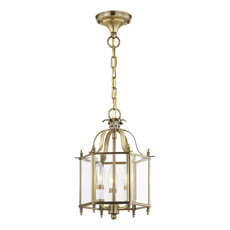 Beaumont Lane Contemporary 3 Light Antique Brass Chain Hang/Ceiling Mount