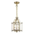 Beaumont Lane Contemporary 3 Light Antique Brass Chain Hang/Ceiling Mount