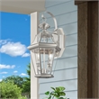 Beaumont Lane Contemporary 2 Light Outdoor Wall Lantern in Brushed Nickel