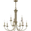 Beaumont Lane Contemporary 9 Light Chandelier in Antique Brass