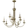 Beaumont Lane Contemporary 9 Light Chandelier in Antique Brass