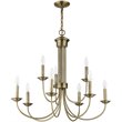 Beaumont Lane Contemporary 9 Light Chandelier in Antique Brass