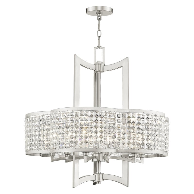 Beaumont Lane Contemporary Steel Chandelier in Brushed Nickel