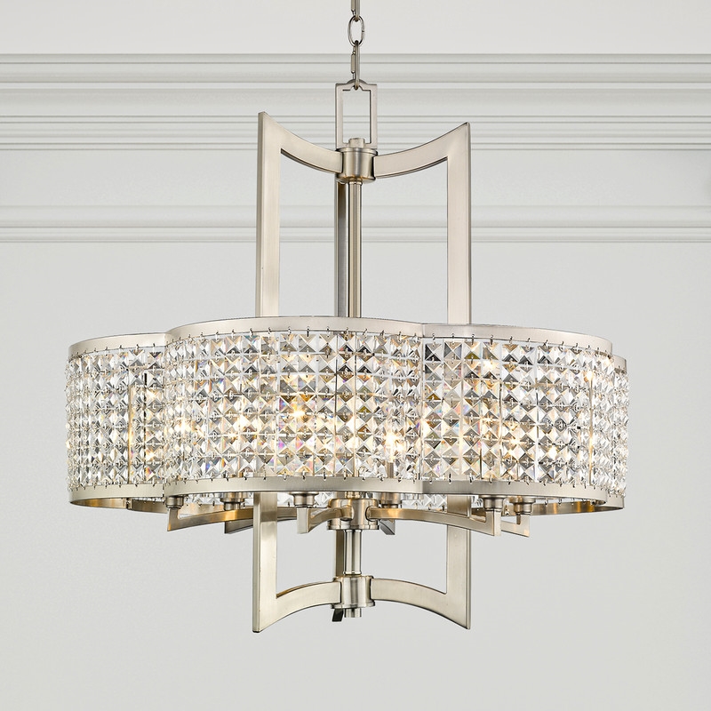 Beaumont Lane Contemporary Steel Chandelier in Brushed Nickel