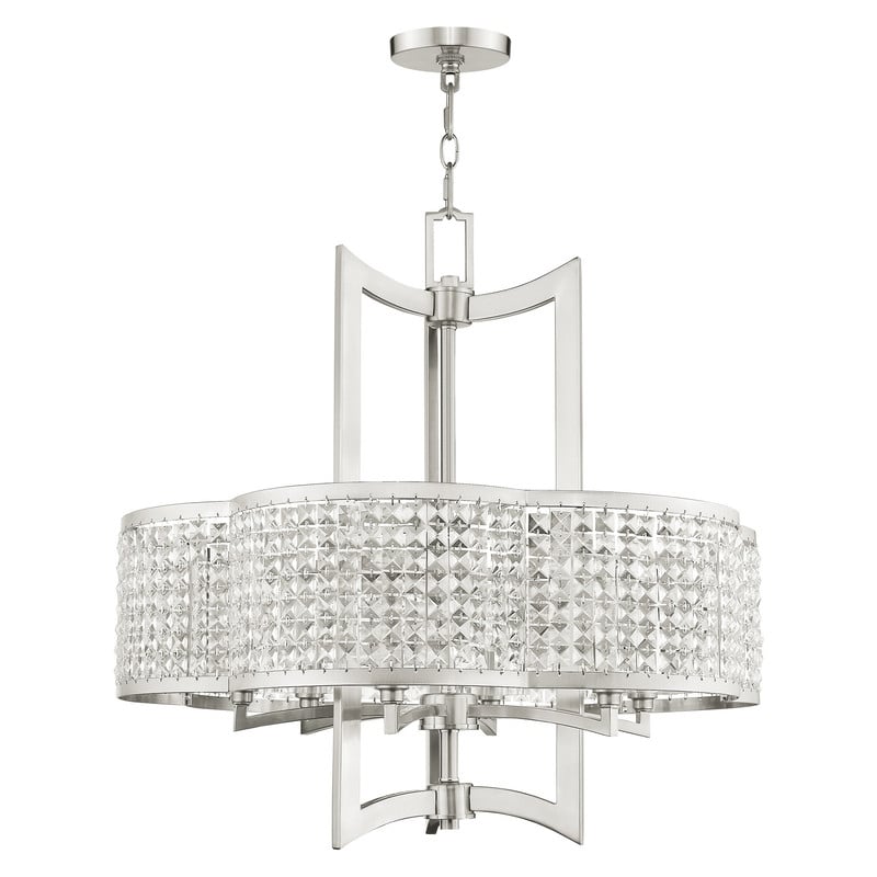 Beaumont Lane Contemporary Steel Chandelier in Brushed Nickel