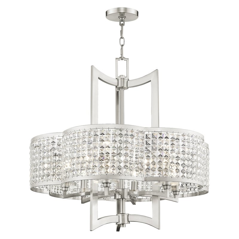 Beaumont Lane Contemporary Steel Chandelier in Brushed Nickel