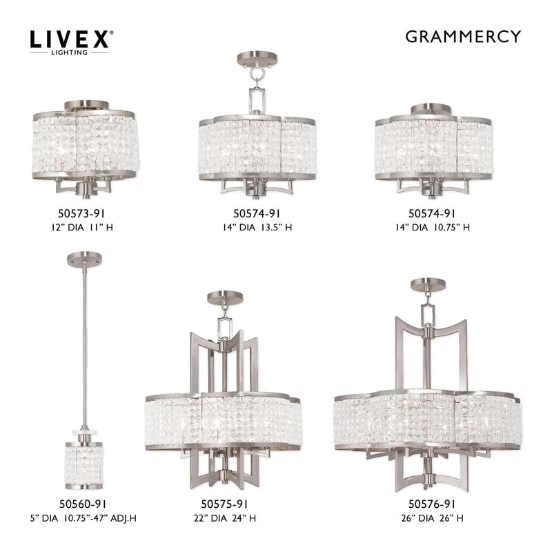 Beaumont Lane Contemporary Steel Chandelier in Brushed Nickel