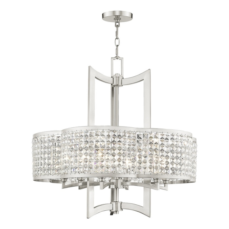 Beaumont Lane Contemporary Steel Chandelier in Brushed Nickel