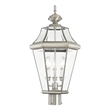 Beaumont Lane Contemporary Outdoor Post Lantern in Brushed Nickel