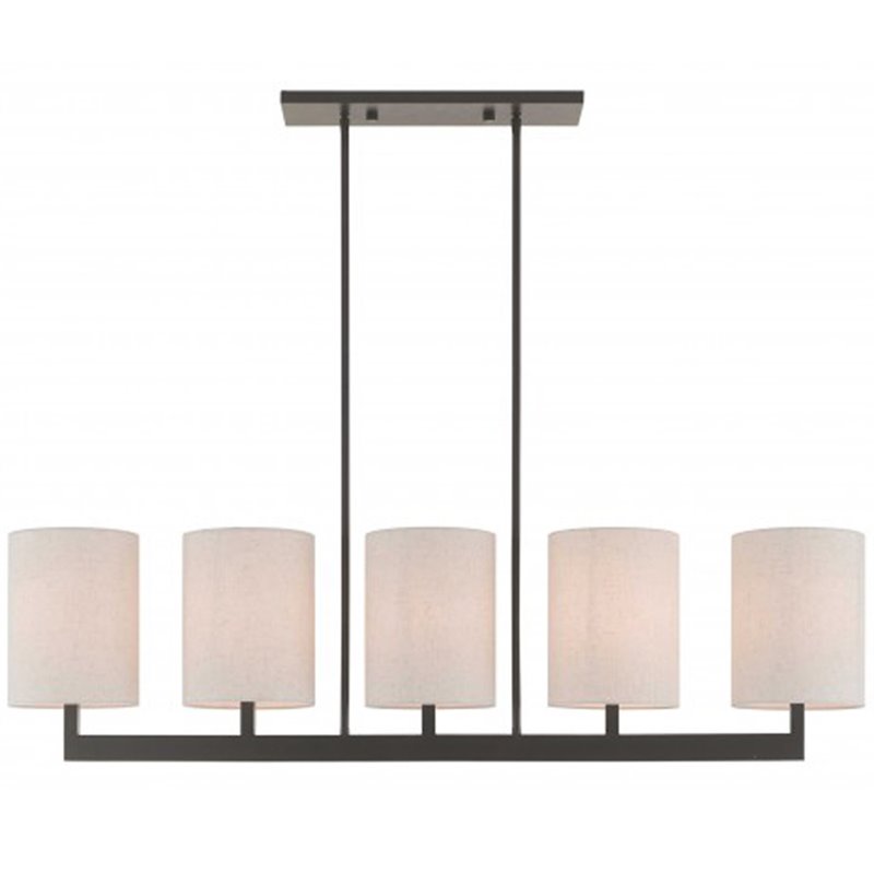 Beaumont Lane Contemporary 5 Light Linear Chandelier in Bronze