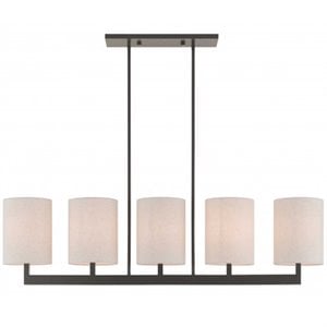 Beaumont Lane Contemporary 5 Light Linear Chandelier in Bronze