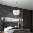 Beaumont Lane Modern 3-Light Metal & Fabric Pendant in English Bronze