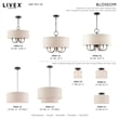 Beaumont Lane Modern 3-Light Metal & Fabric Pendant in English Bronze