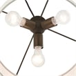 Beaumont Lane Modern 3-Light Metal & Fabric Pendant in English Bronze