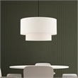 Beaumont Lane Modern 3-Light Metal & Fabric Pendant in English Bronze