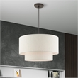 Beaumont Lane Modern 3-Light Metal & Fabric Pendant in English Bronze
