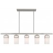 Beaumont Lane Contemporary 5 Light Linear Chandelier in Brushed Nickel