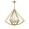 Beaumont Lane Contemporary 8 Light Chandelier in Polished Brass
