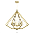 Beaumont Lane Contemporary 8 Light Chandelier in Polished Brass
