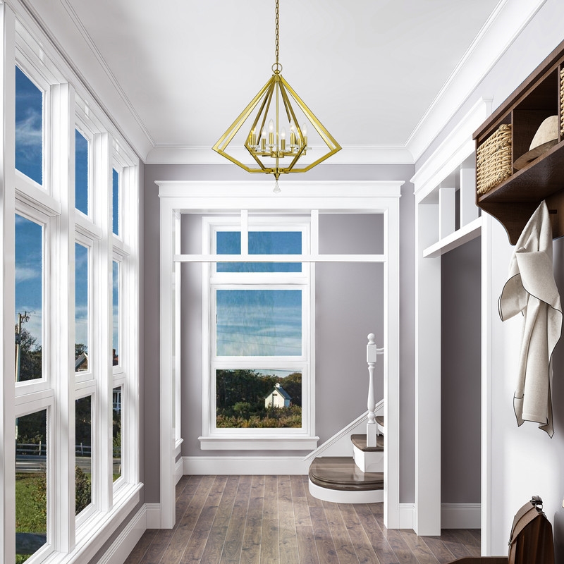 Beaumont Lane Contemporary 8 Light Chandelier in Polished Brass