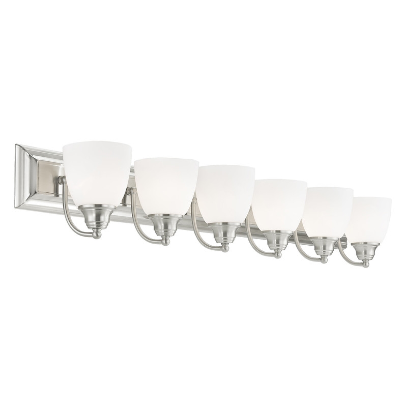 Beaumont Lane Contemporary 6 Light Brushed Nickel Bath Light