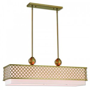 Beaumont Lane Contemporary 9 Light Linear Chandelier in Soft Gold