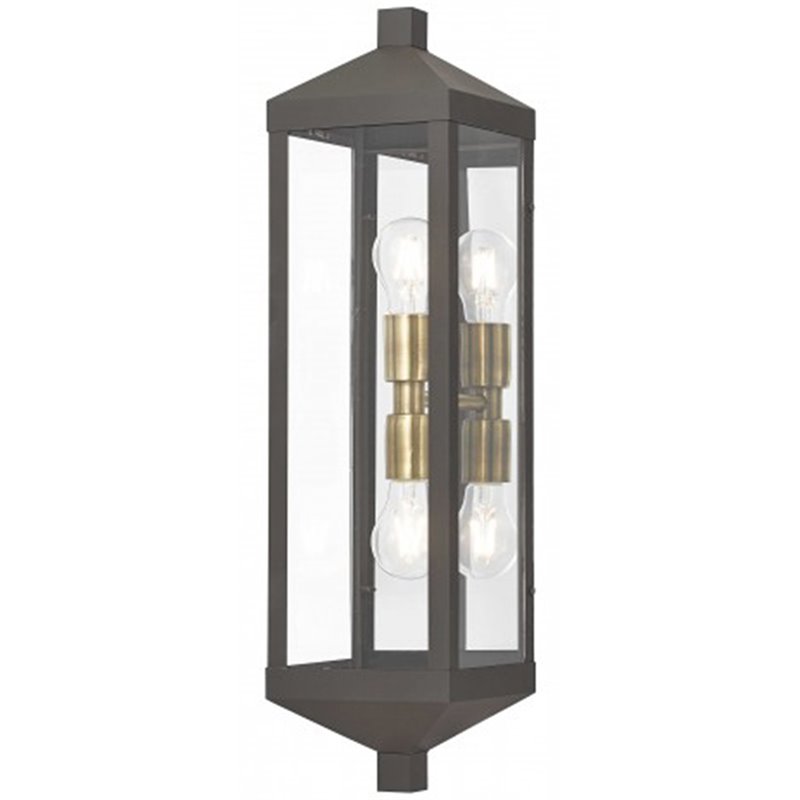 Beaumont Lane Contemporary 2 Light Outdoor Wall Lantern in Bronze