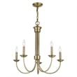 Beaumont Lane Contemporary 5 Light Chandelier in Antique Brass
