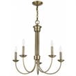 Beaumont Lane Contemporary 5 Light Chandelier in Antique Brass