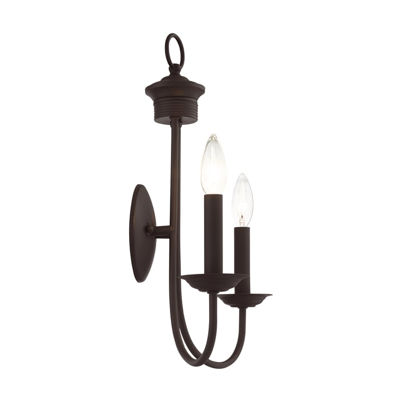 Beaumont Lane Contemporary 2-Light Metal Wall Sconce in Bronze