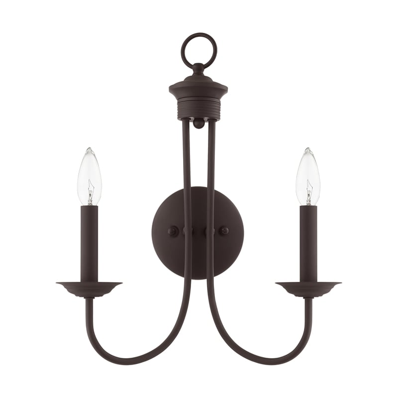 Beaumont Lane Contemporary 2-Light Metal Wall Sconce in Bronze