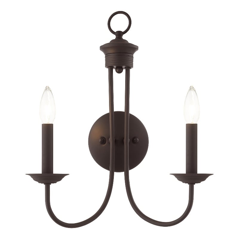 Beaumont Lane Contemporary 2-Light Metal Wall Sconce in Bronze