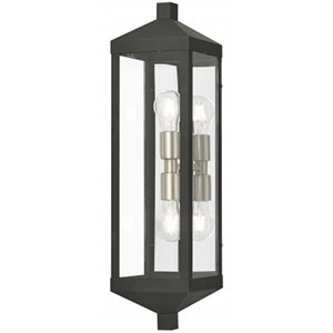 Beaumont Lane Contemporary 2 Light Outdoor Wall Lantern in Black