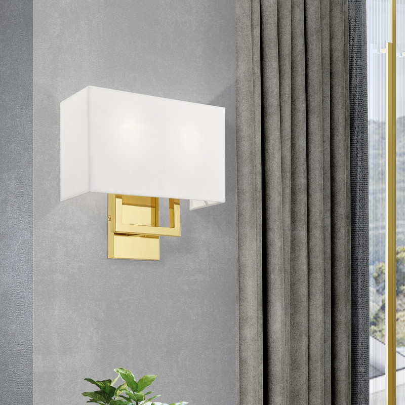 Beaumont Lane Contemporary 2 Light ADA Wall Sconce in Polished Brass