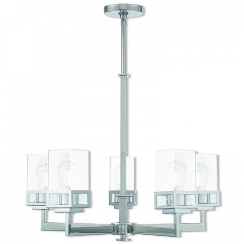 Beaumont Lane Contemporary 5 Light Chandelier in Polished Chrome