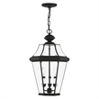 Beaumont Lane Contemporary Brass 3 Light Black Outdoor Lantern