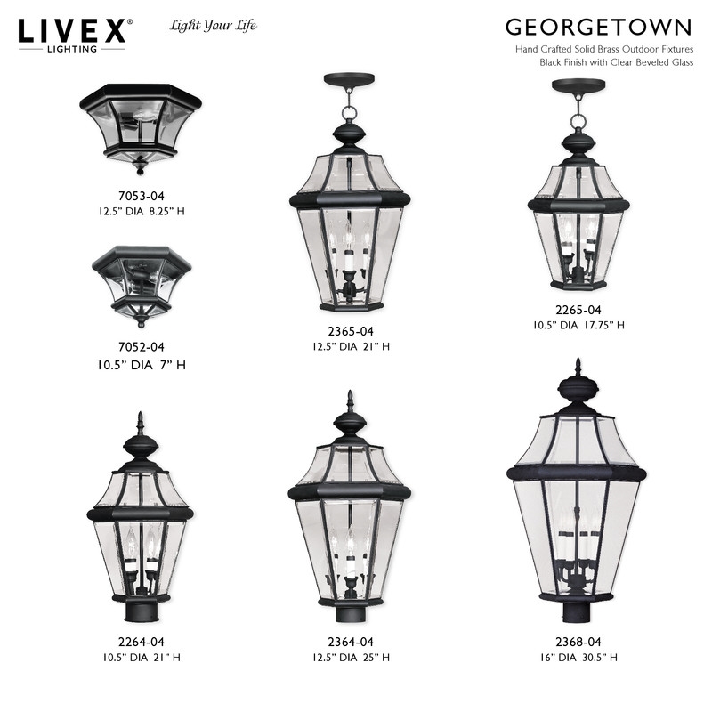 Beaumont Lane Contemporary Brass 3 Light Black Outdoor Lantern